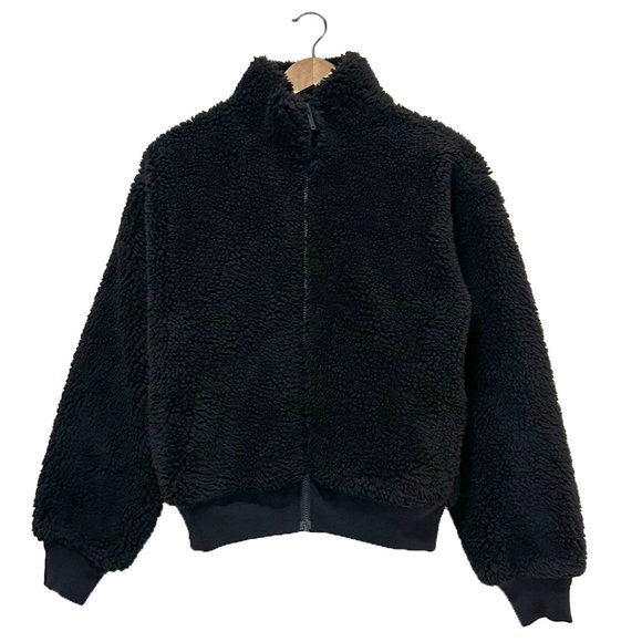 Aritzia The Group by Babaton Antic Sherpa Bomber Jacket, Black, Small - Picture 2 of 4
